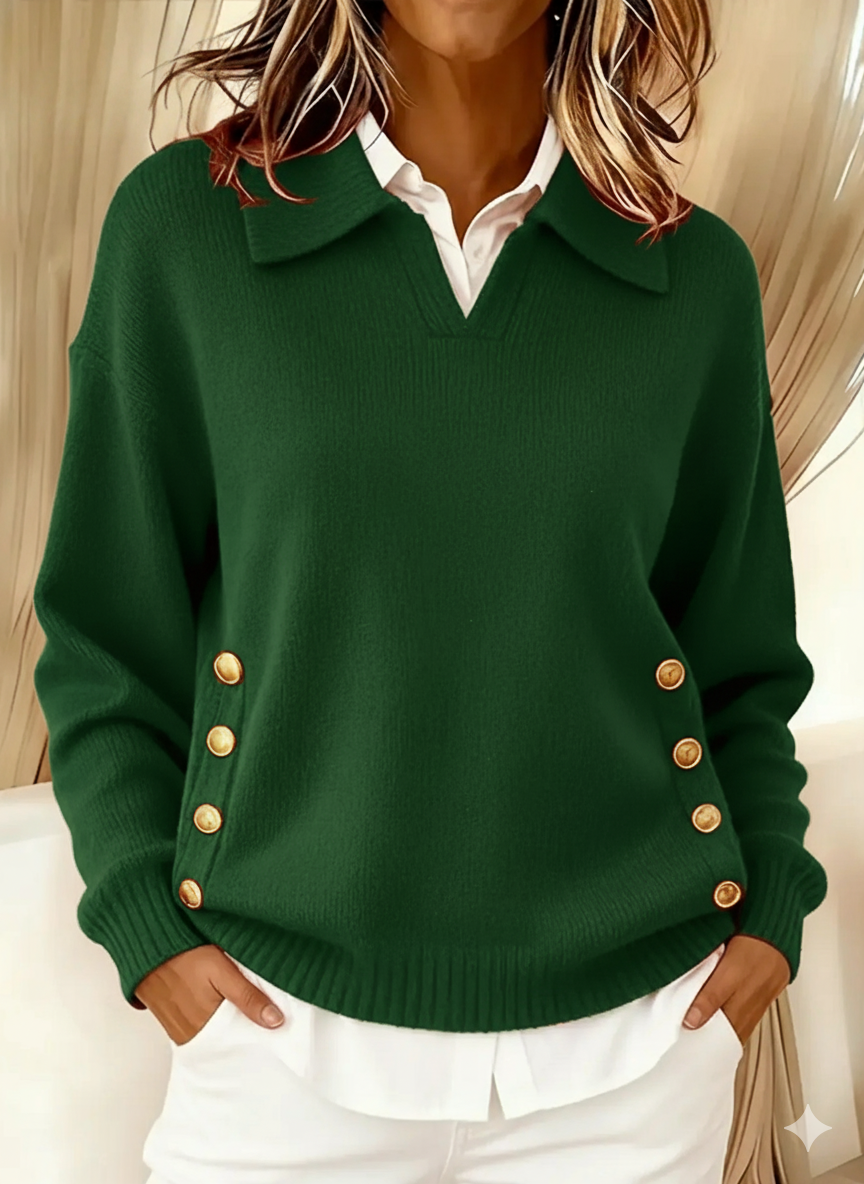 Cressida™ | Button-Detail Autumn Sweater
