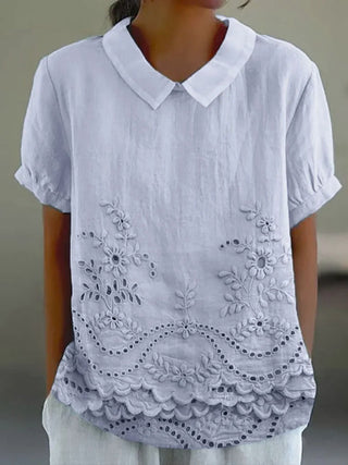 Rosalie™ | Vintage Lace Polo Blouse
