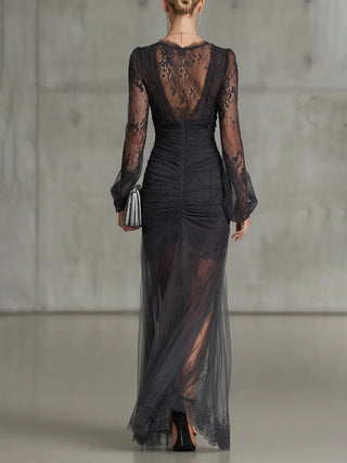 Imelda™ | Midnight Lace Elegance Dress