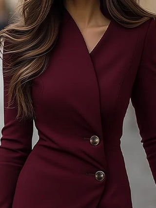 Eva | Wrap-Style Buttoned Midi Dress