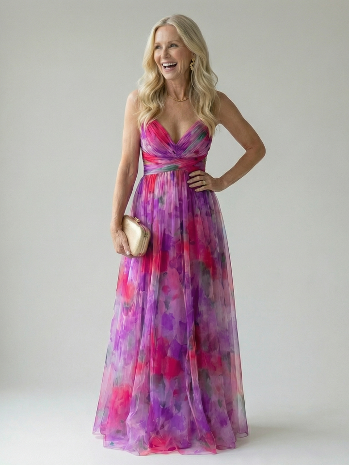 Crizel™ | Sunset Watercolour Maxi Dress