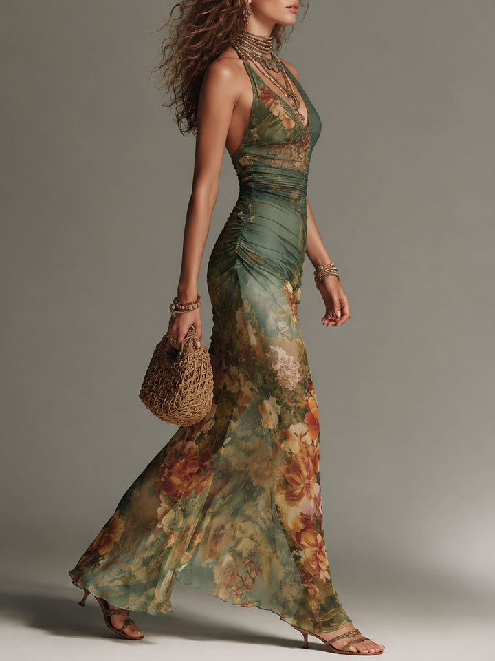 Amara™ | Enchanted Garden Halter Dress