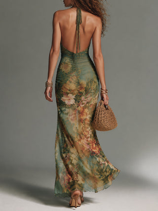 Amara™ | Enchanted Garden Halter Dress