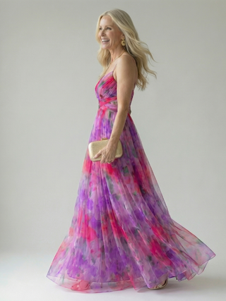 Crizel™ | Sunset Watercolour Maxi Dress
