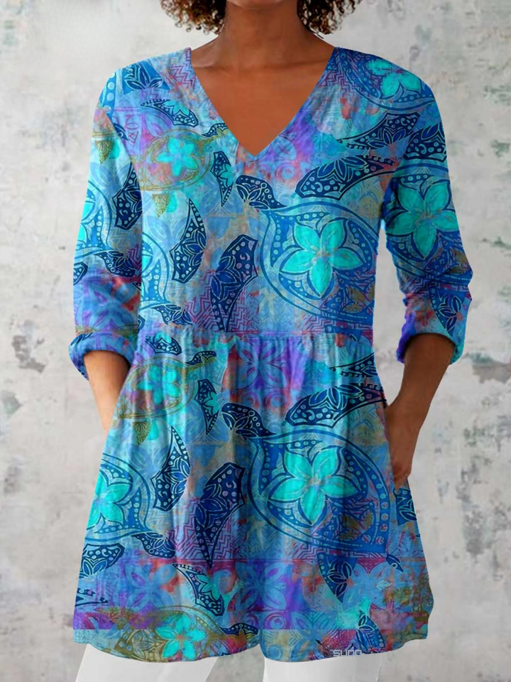 Lilia™ | Extended V-Neck Longline Shirt