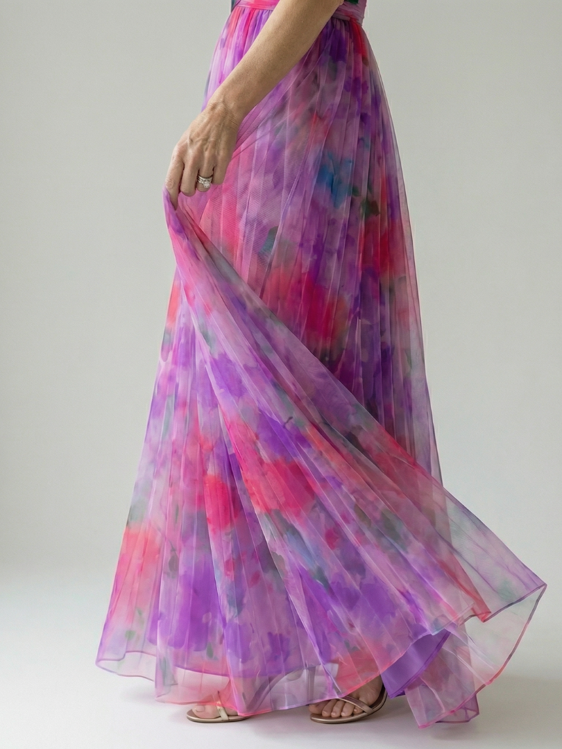 Crizel™ | Sunset Watercolour Maxi Dress