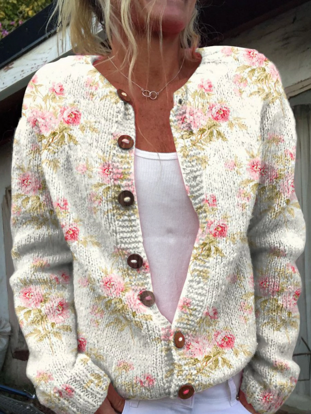 Kerensa™ | Vintage Rose Knitted Cardigan