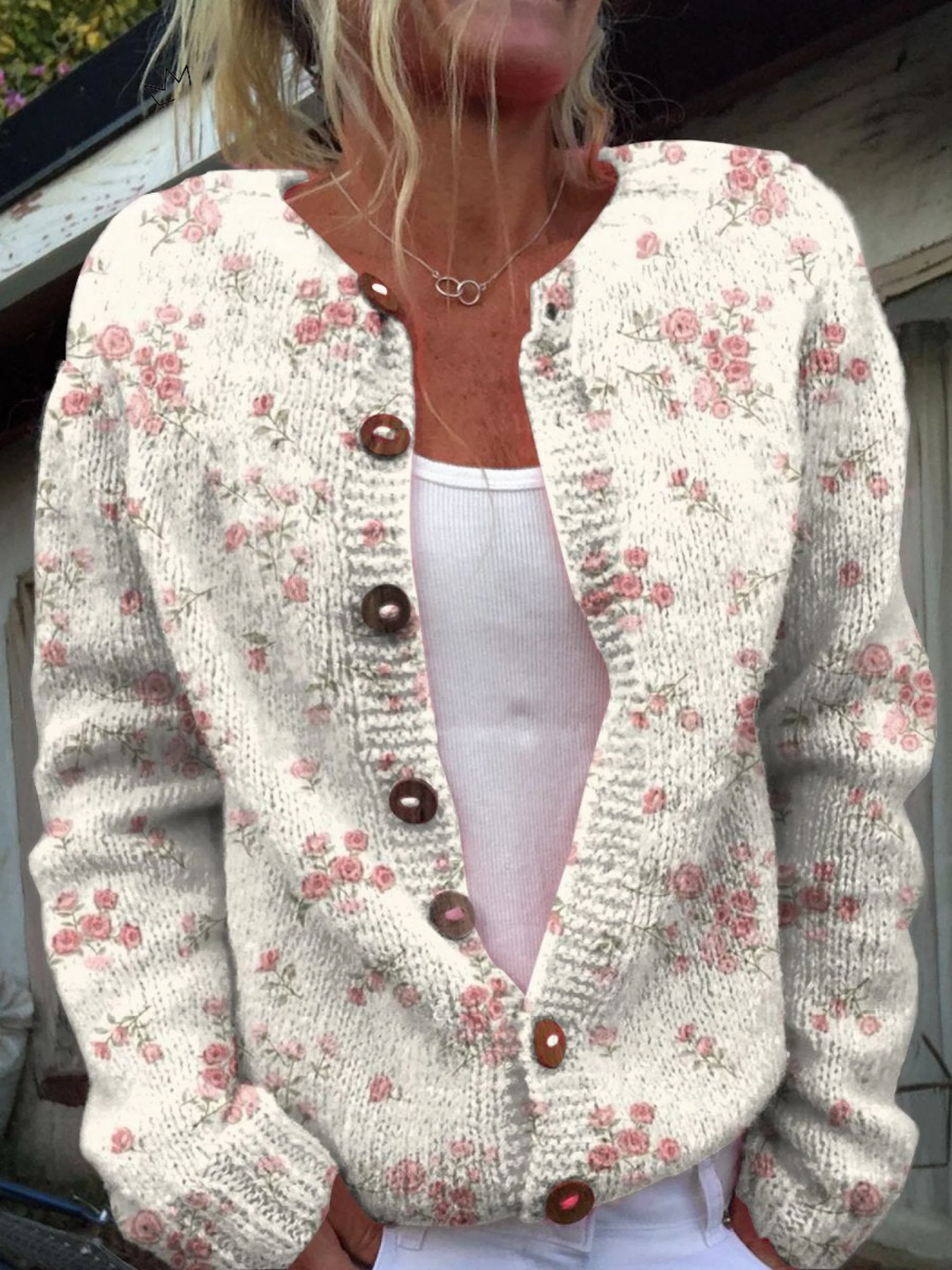 Rosalie™ | Blush Rose Knitted Cardigan