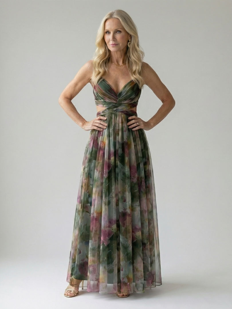 Crizel™ | Sunset Watercolour Maxi Dress