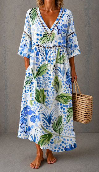 Azure™ | Coastal Bloom Maxi Dress