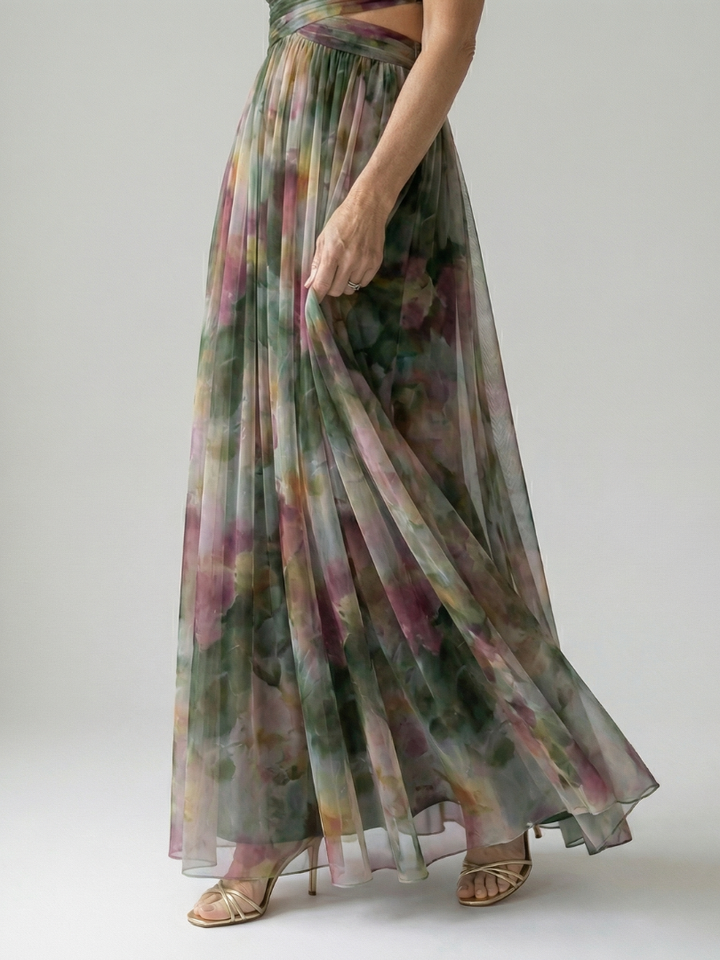 Crizel™ | Sunset Watercolour Maxi Dress