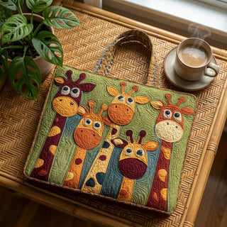 Quilted Tote Bag - Giraffe