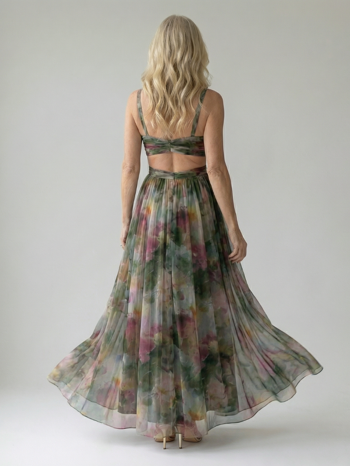 Crizel™ | Sunset Watercolour Maxi Dress