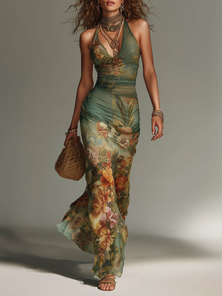 Amara™ | Enchanted Garden Halter Dress