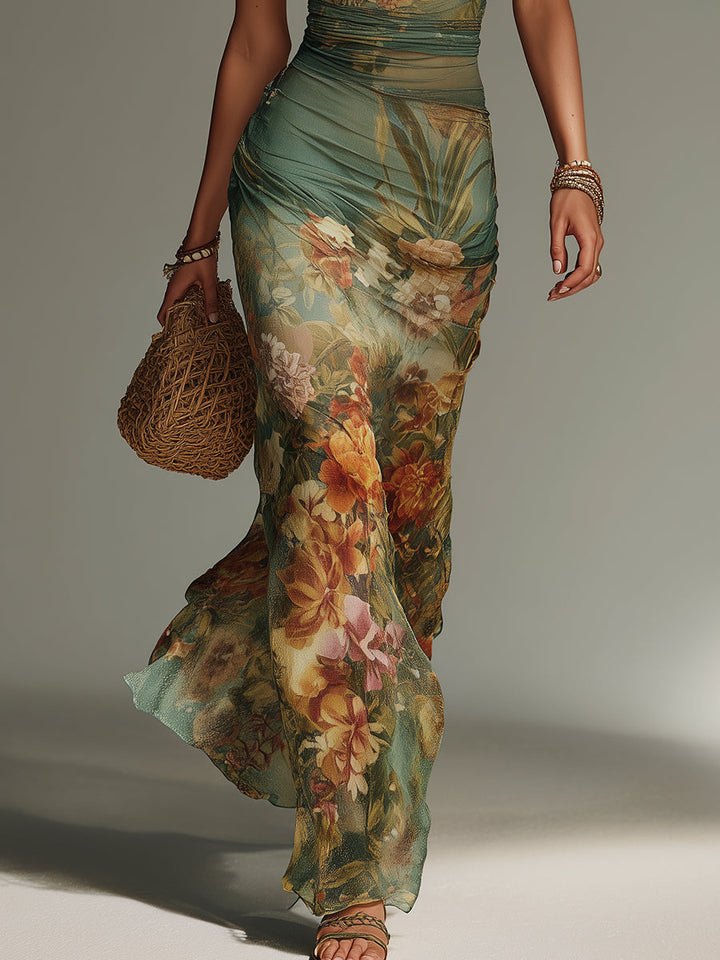 Amara™ | Enchanted Garden Halter Dress