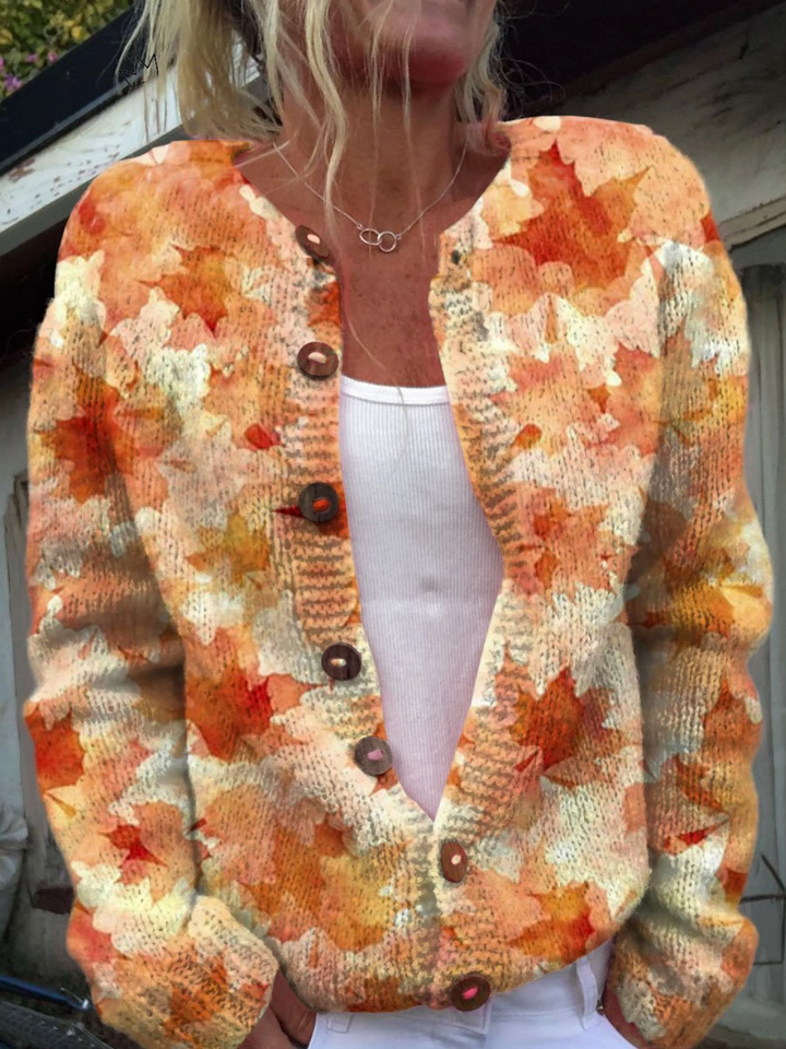 Autumn™ | Maple Leaves Knitted Cardigan