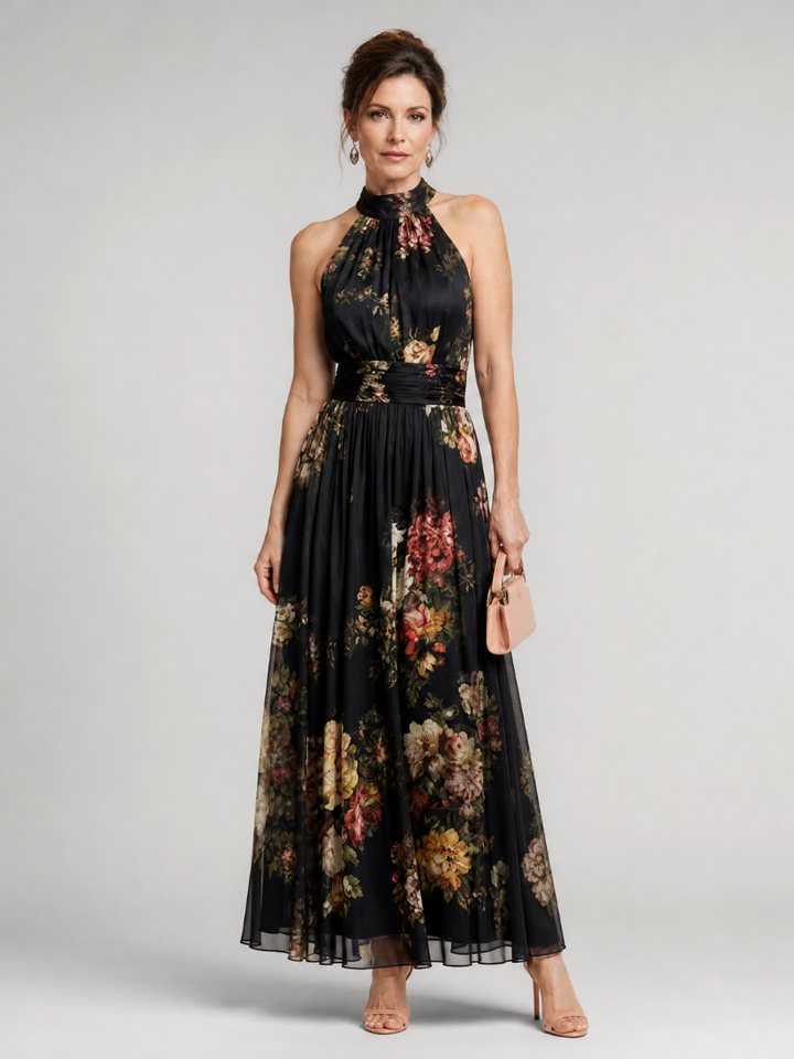 Arabella™ | Midnight Garden Halter Dress