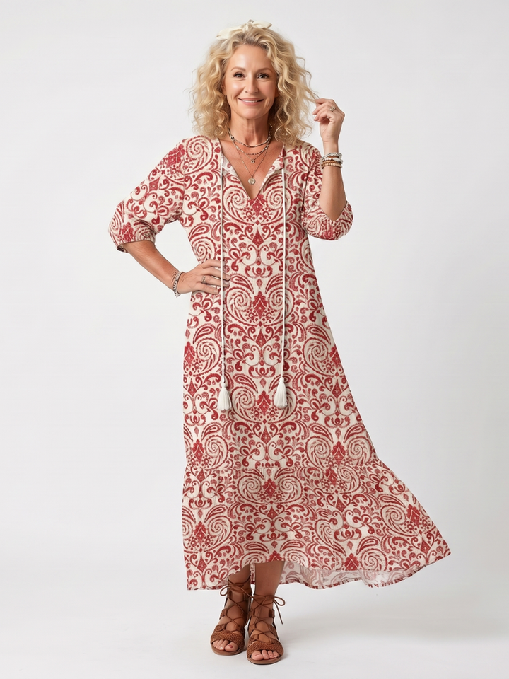 Seraphina™ | Vintage Paisley Maxi Dress