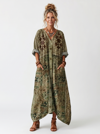 Rowan™ | Woodland Harmony Maxi Dress