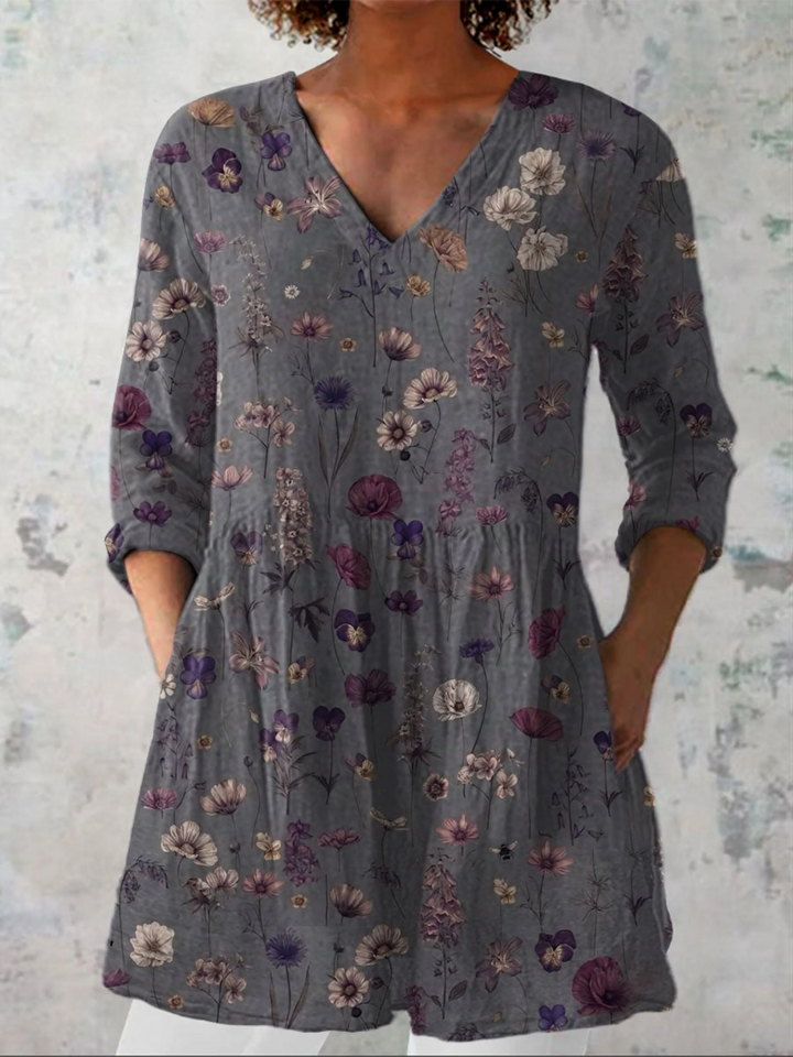 Celeste™ | Wildflower Meadow V-Neck Shirt