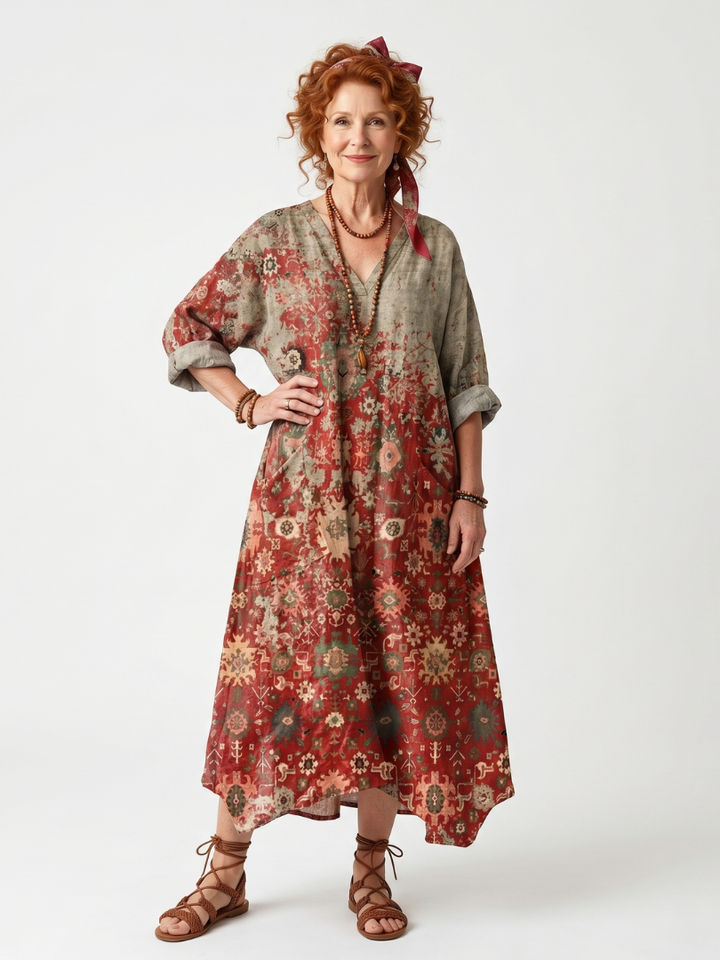 Adelaide™ | Vintage Meadow Maxi Dress