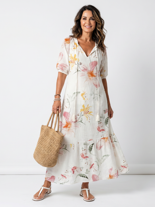 Emilia™ | Blush Blossom Maxi Dress