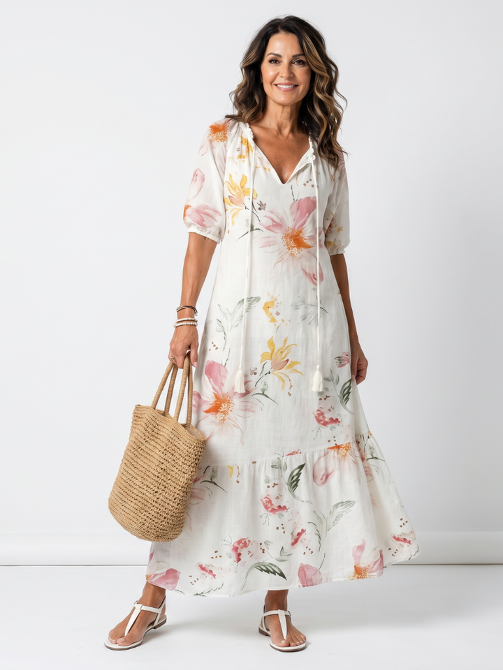 Emilia™ | Blush Blossom Maxi Dress