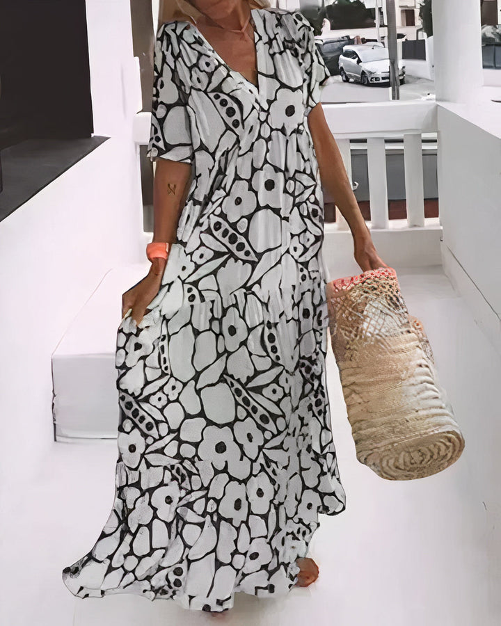 Diamela | Vestido Estampado Circular