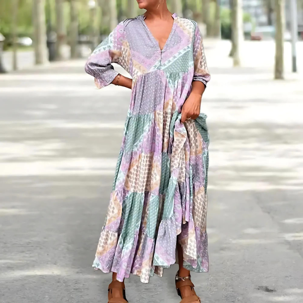 Natalia | Vestido Patchwork Fluido
