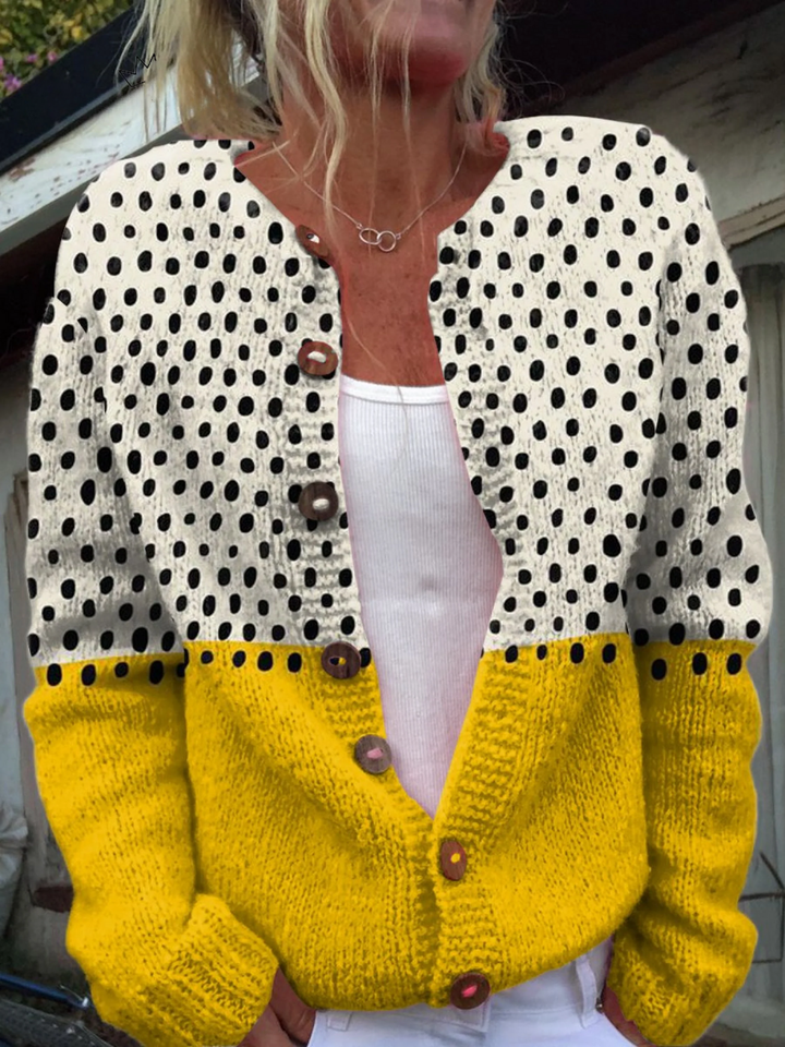Piper™ | Sunny Polka Knitted Cardigan