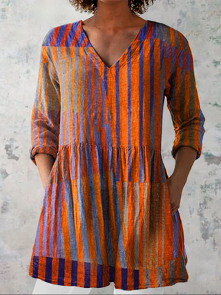 Sienna™ | Sunset Stripe V-Neck Shirt