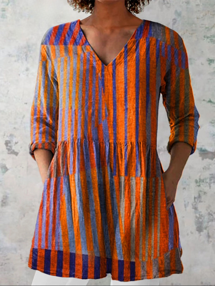 Sienna™ | Sunset Stripe V-Neck Shirt