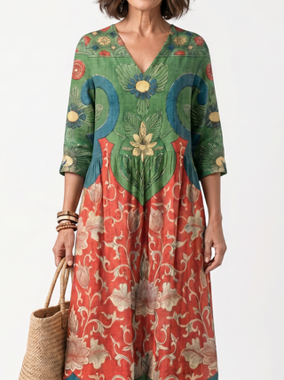 Elara™ | Heritage Bloom Maxi Dress