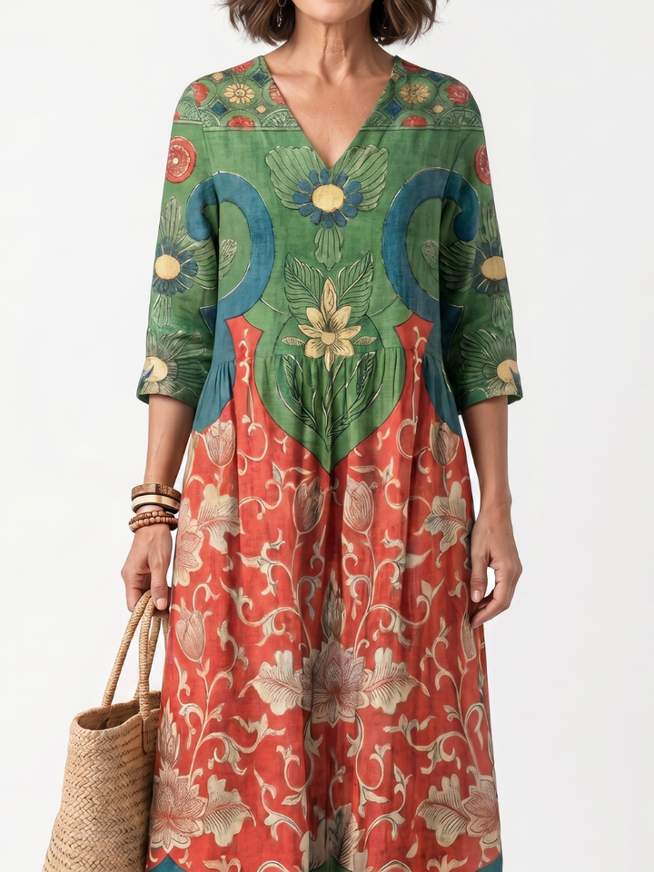 Elara™ | Heritage Bloom Maxi Dress