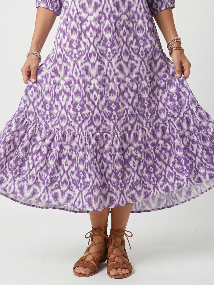 Celeste™ | Lavender Ikat Maxi Dress