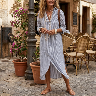 Elowen™ | Coastal Stripe Maxi Dress