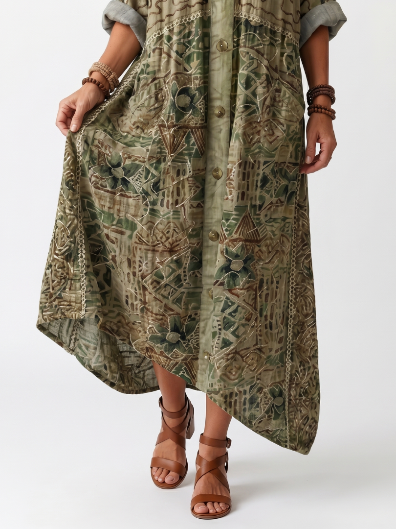 Rowan™ | Woodland Harmony Maxi Dress
