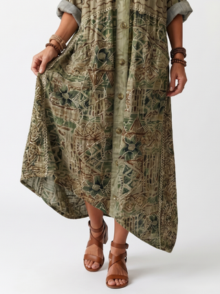 Rowan™ | Woodland Harmony Maxi Dress
