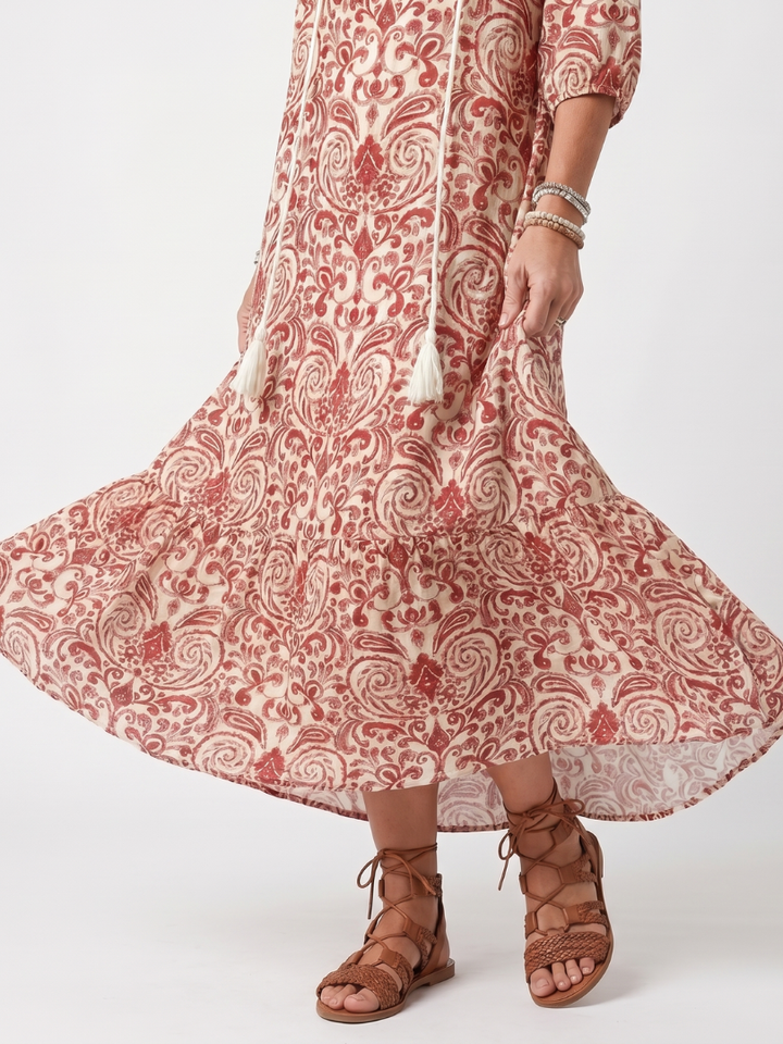 Seraphina™ | Vintage Paisley Maxi Dress
