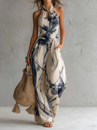 Serenity™ | Coastal Ink Halter Jumpsuit
