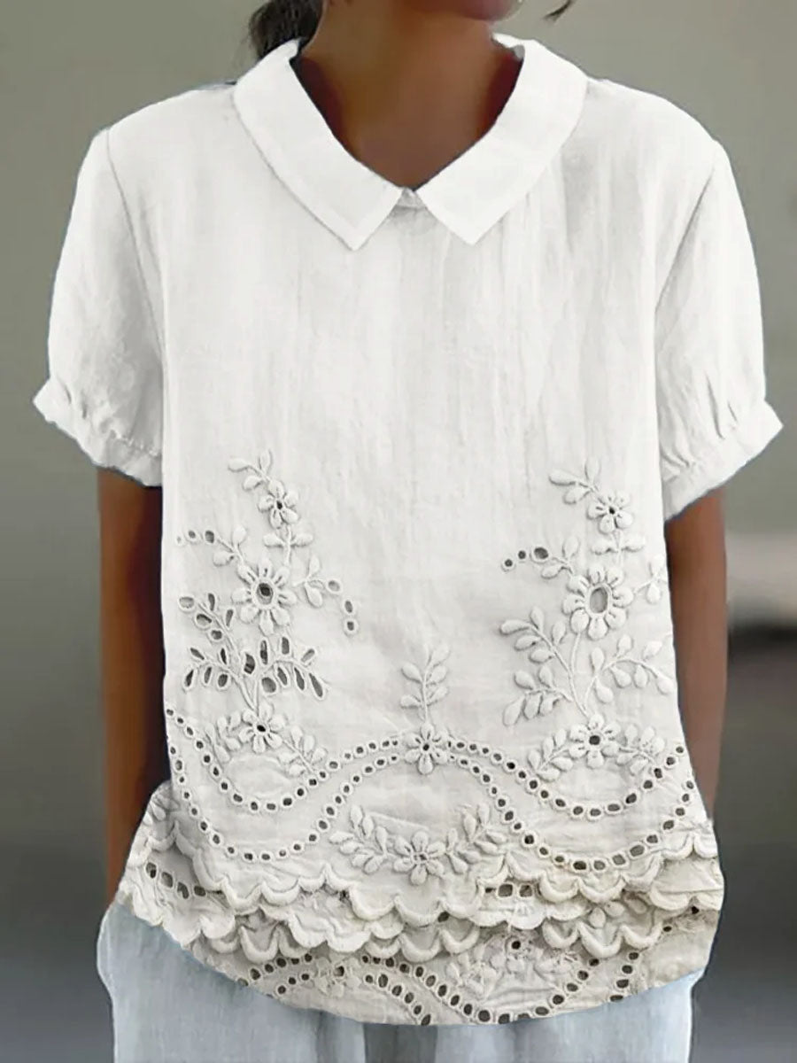 Rosalie™ | Vintage Lace Polo Blouse