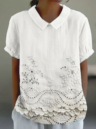 Rosalie™ | Vintage Lace Polo Blouse