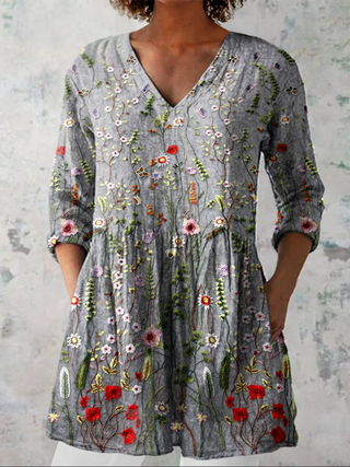 Hazel™ | Wildflower Meadow V-Neck Shirt