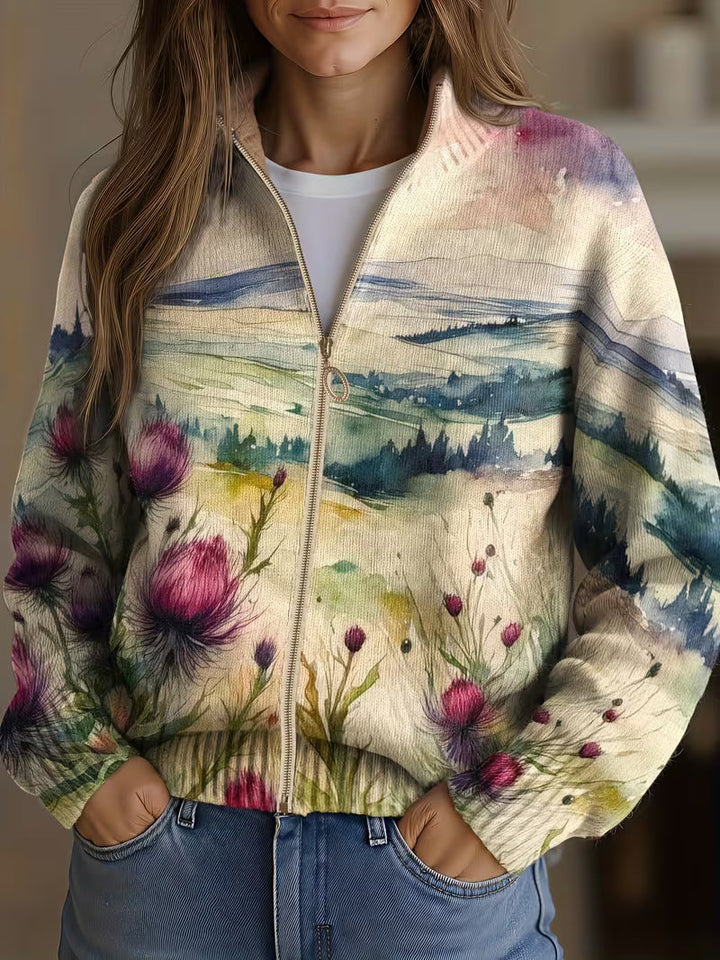Morwenna™ | Highland Bloom Zip Cardigan