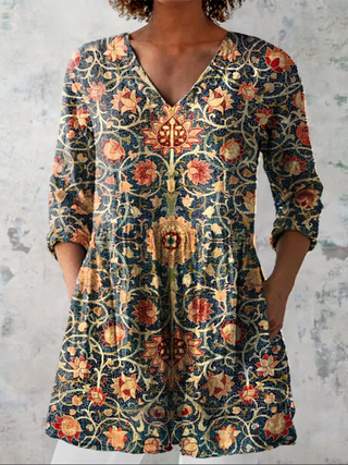 Celeste™ | Heritage Mosaic V-Neck Shirt