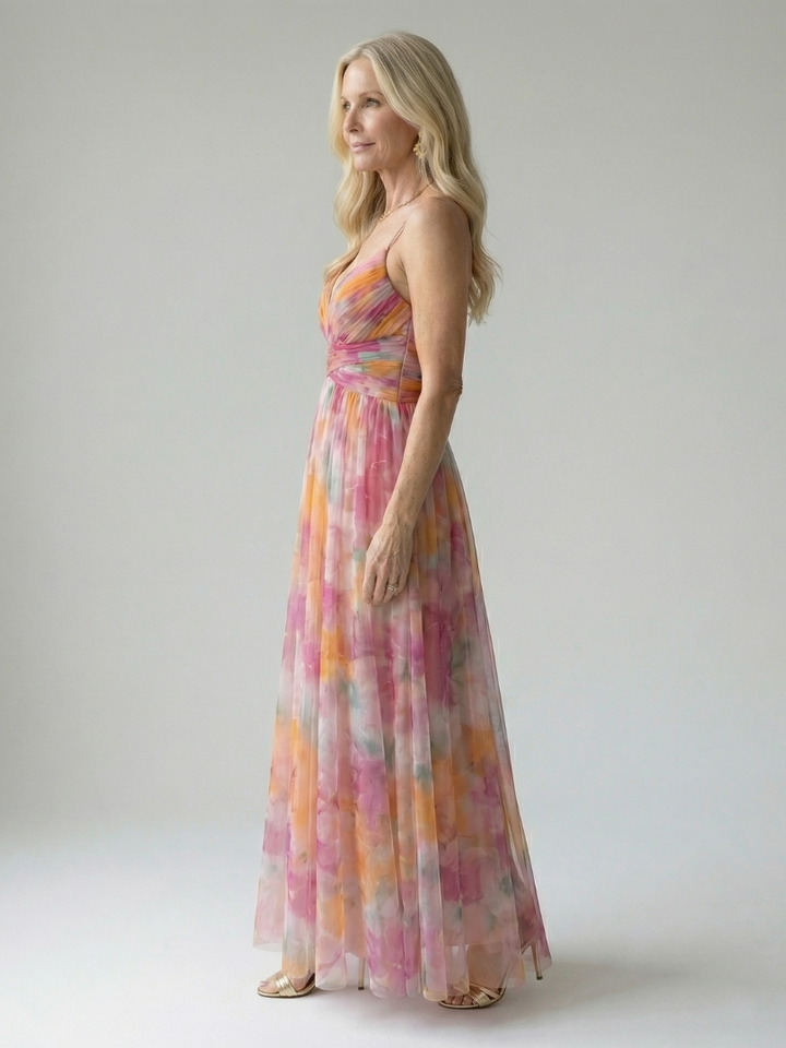 Crizel™ | Sunset Watercolour Maxi Dress