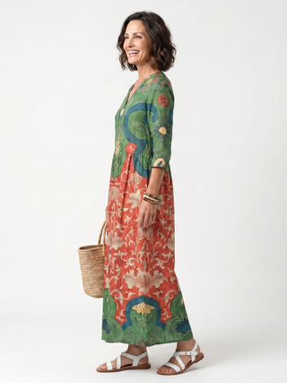 Elara™ | Heritage Bloom Maxi Dress