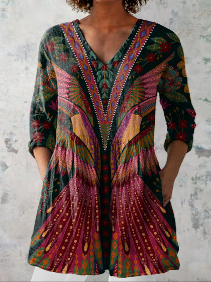 Aurora™ | Bohemian Wings V-Neck Shirt