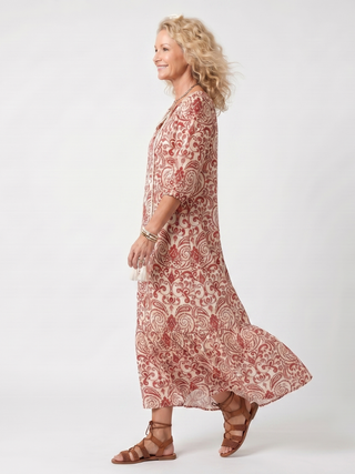 Seraphina™ | Vintage Paisley Maxi Dress