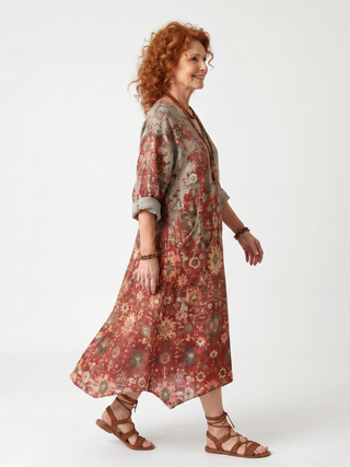 Adelaide™ | Vintage Meadow Maxi Dress